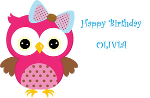 Cute Owl Edible Cake Topper Image