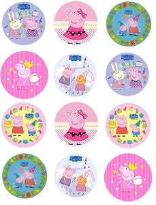 Peppa Pig Edible Cupcake Toppers Decoration