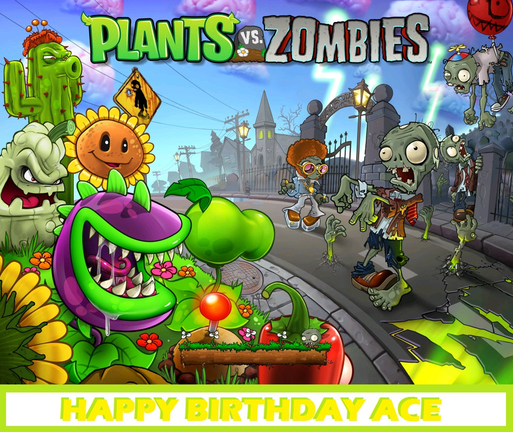 Planets -VS- Zombies Edible Cake Topper