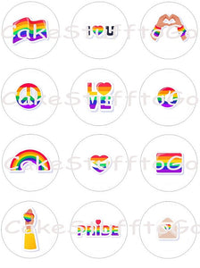 Pride Month Edible Cupcake Topper Image Decoration
