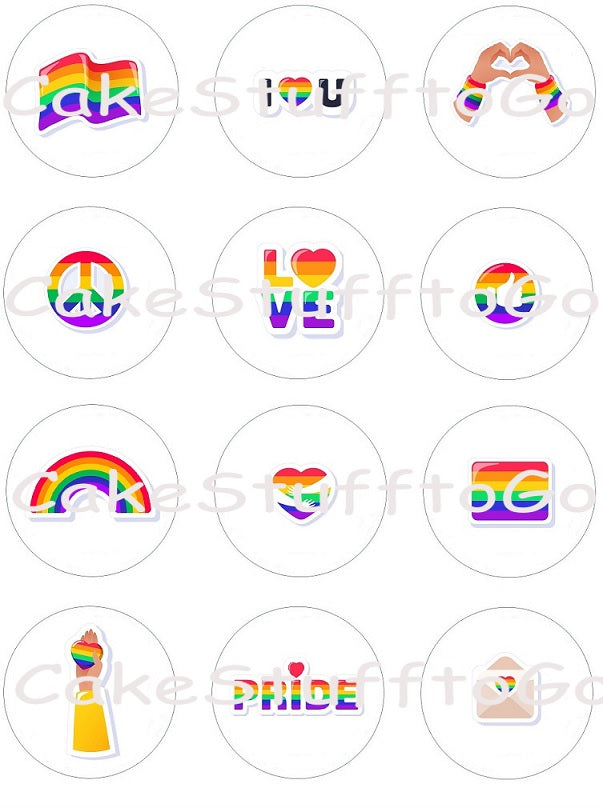 Pride Month Edible Cupcake Topper Image Decoration