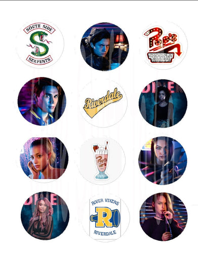 Riverdale Edible CupCake Toppers Image Decoration 1 set of 12
