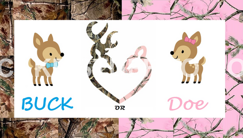 Buck or Doe Gender Reveal Edible Cake Topper Image