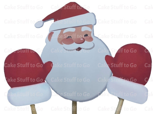 Santa Claus and Mittens  Cake Topper