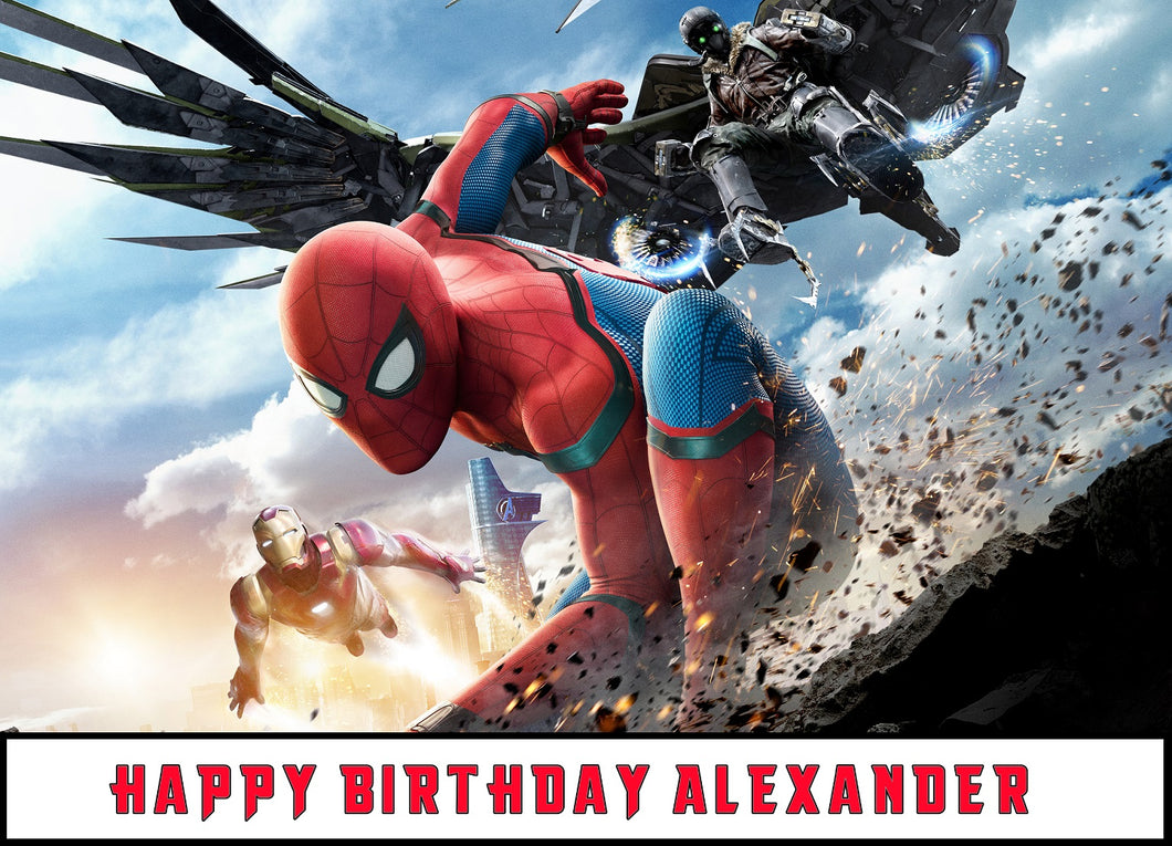 Spiderman Coming Home Edible Cake Topper Image