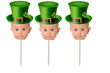 Load image into Gallery viewer, St. Patrick Day Face Cupcake Toppers  with Your Custom Photo