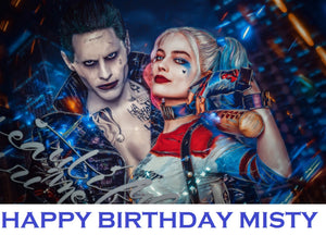 Suicide Squad Harley Quinn and Joker Edible Cake Topper