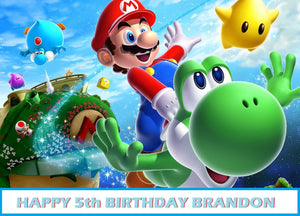 Super Mario Brothers with Yoshi Edible Cake Topper