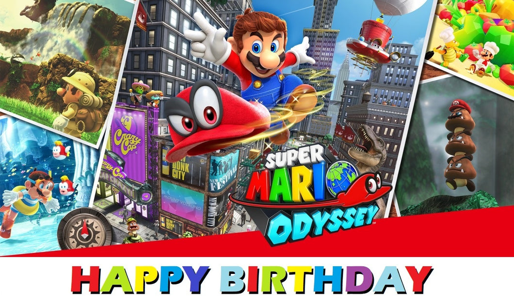 Super Mario Odyssey Edible Cake Topper