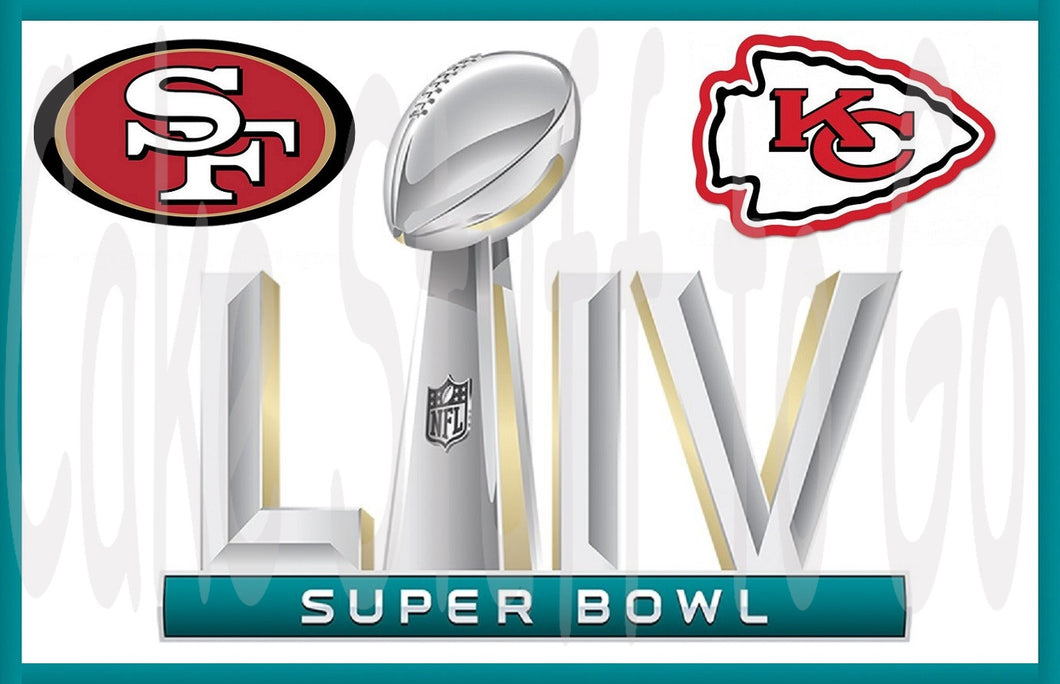 Super Bowl  54   49ers -vs- Chiefs Edible Cake Topper