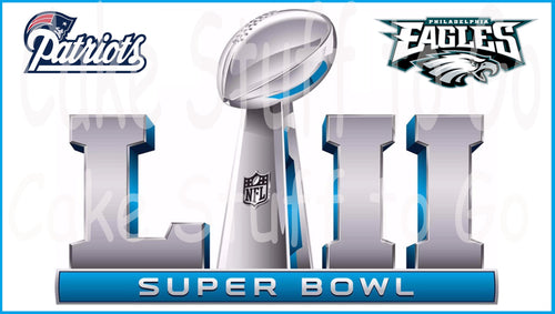 Super Bowl 52 Eagles vs  Patriots  Edible Cake Topper