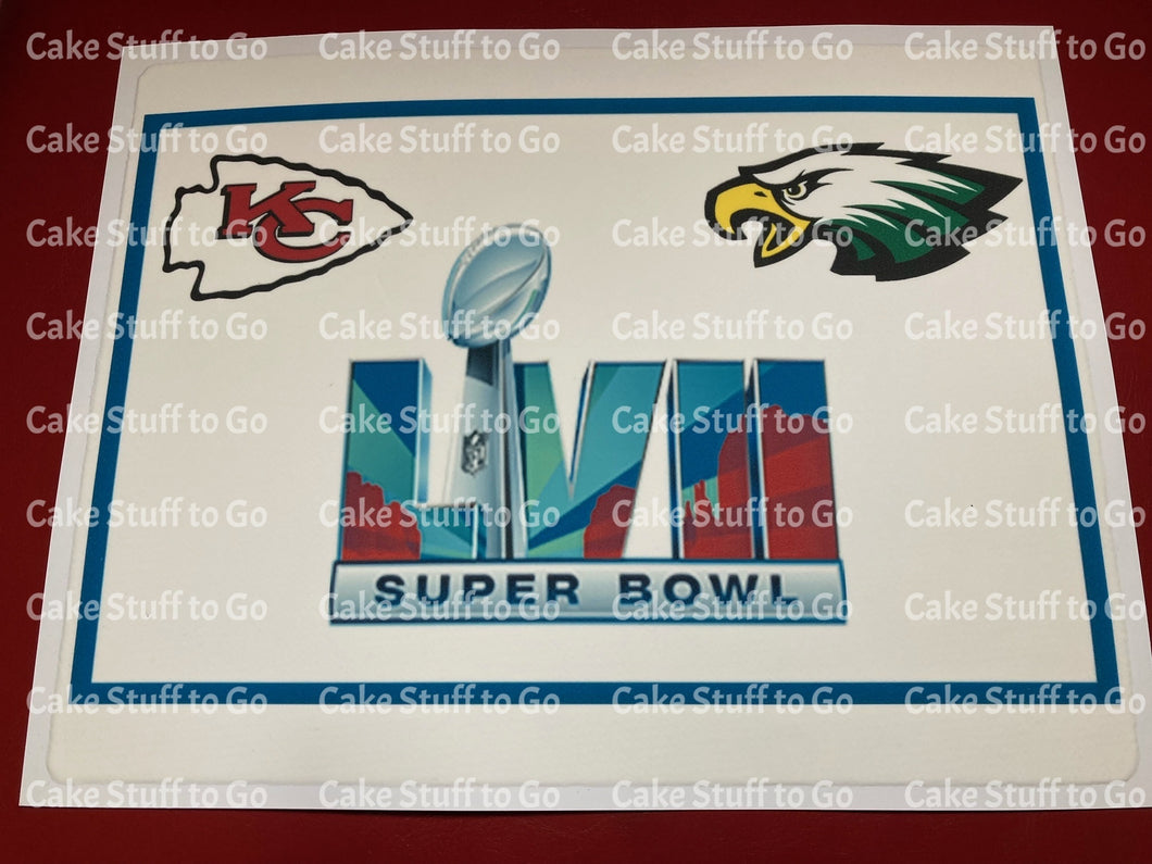 Super Bowl  57  Chiefs vs Eagles Edible Cake Topper