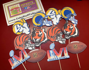 Super Bowl  56  Cincinnati Bengals VS Los Angeles Rams CupCake Toppers