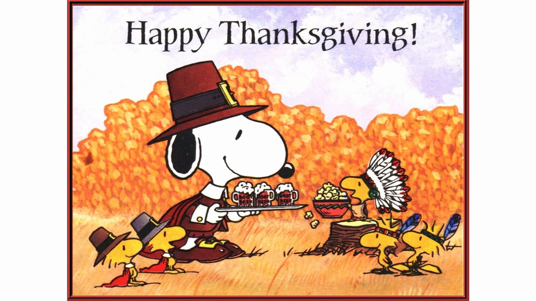 Happy Thanksgiving Snoopy Edible Cake Topper