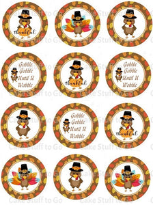 Thanksgiving  Edible Cupcake Toppers