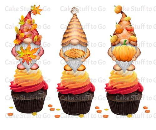 Thanksgiving Gnomes Cupcake Toppers