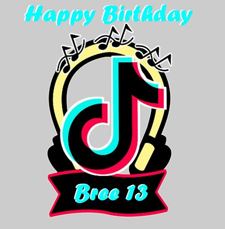 Tik Tok Music Notes Edible Cake Topper Image Decoration