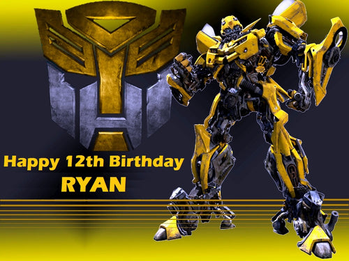 Bumblebee Transformers Edible Cake Topper Image Decoration