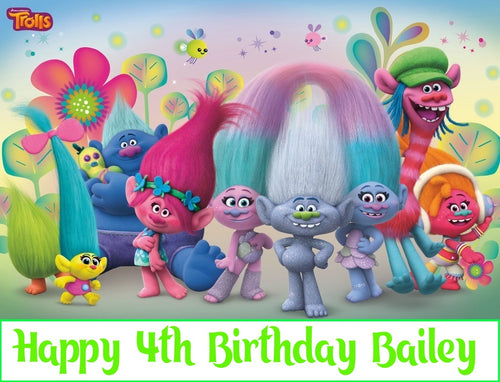 Trolls Movie Edible Cake Topper