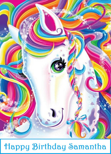 Unicorn w/ Rainbow Hair Edible Cake Topper