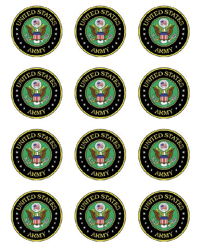 United States Army Logo Edible CupCake Topper Decoration