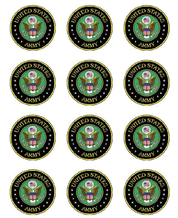 United States Army Logo Edible CupCake Topper Decoration