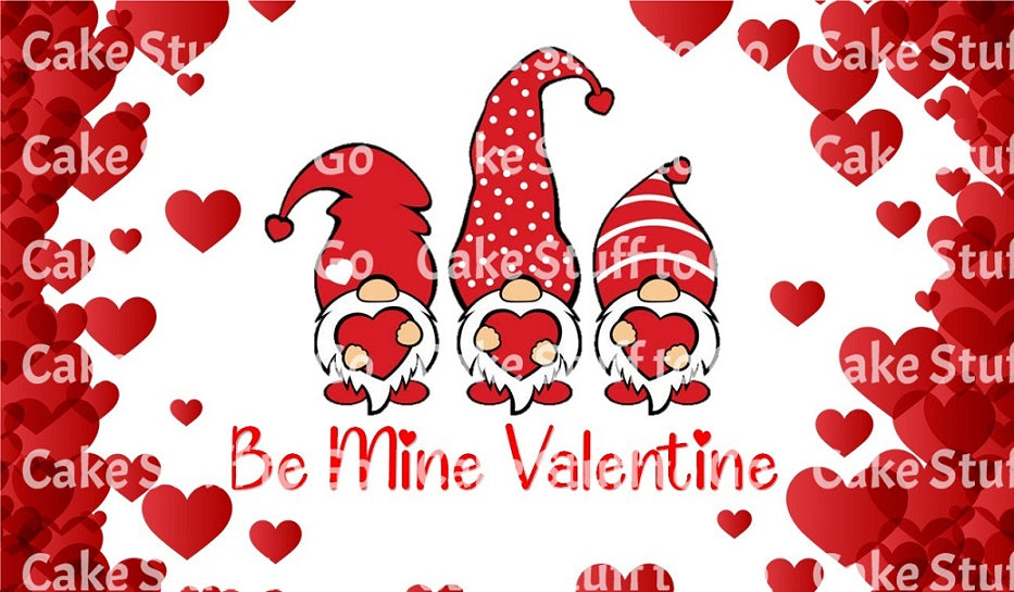 Valentines Day Gnome Edible Cake Topper Image Decoration
