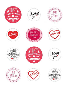 Valentines Day Edible CupCake Toppers Image Decoration