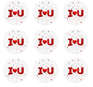 Valentines Day I Luv U Edible CupCake Toppers Image Decoration