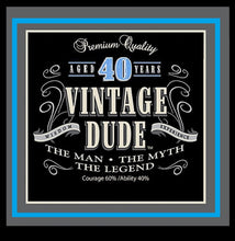 Load image into Gallery viewer, Vintage Dude 40 50 60 75 Edible Cake Topper
