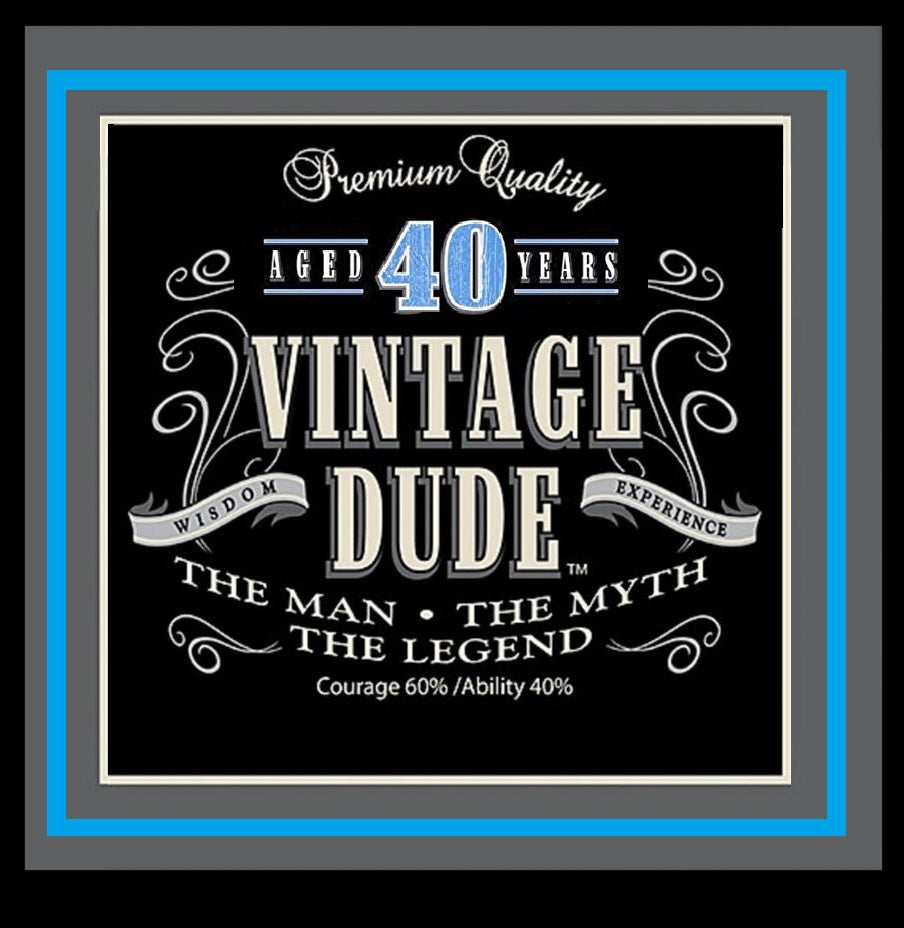 Vintage Dude 40 50 60 75 Edible Cake Topper