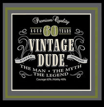 Load image into Gallery viewer, Vintage Dude 40 50 60 75 Edible Cake Topper