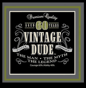 Vintage Dude 40 50 60 75 Edible Cake Topper