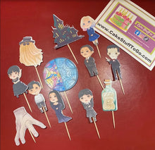 Load image into Gallery viewer, Wednesday Addams Cupcake Toppers Image Decoration