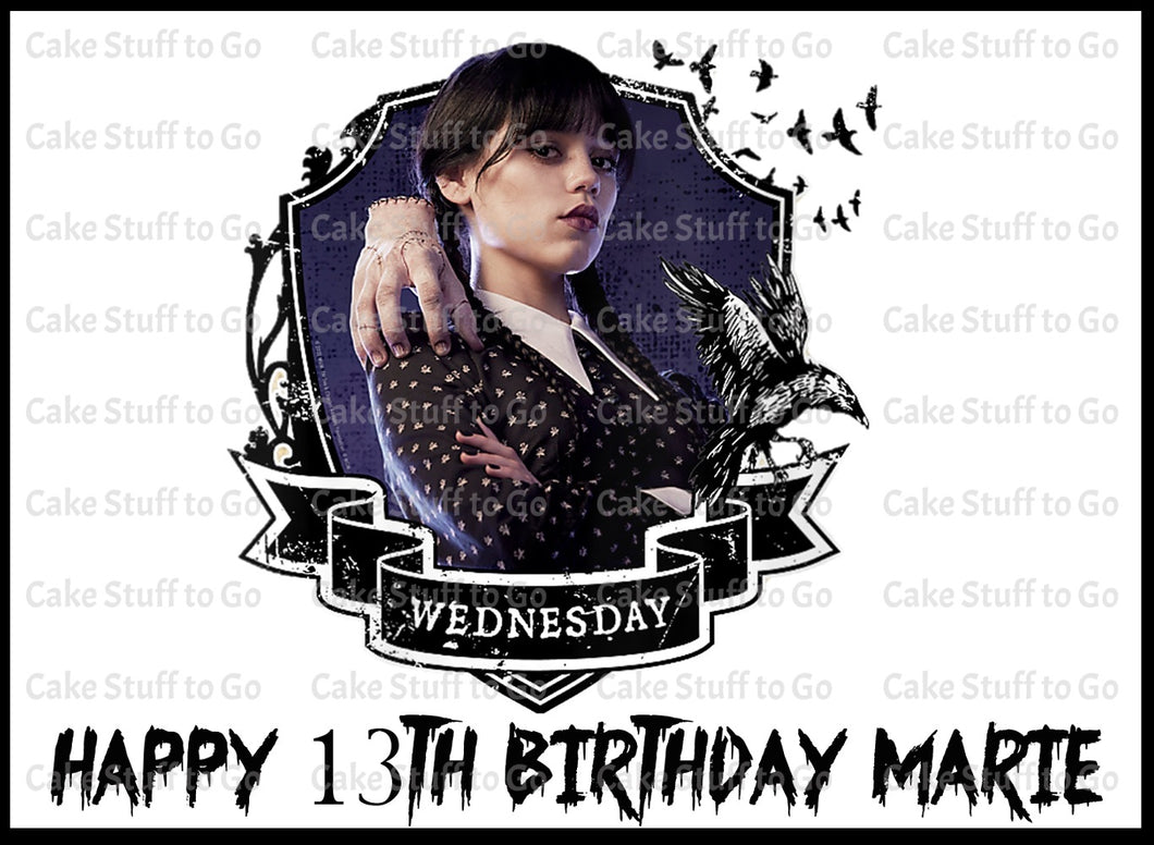 Wednesday Addams Edible Cake Topper Image Decoration